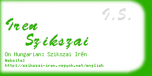 iren szikszai business card