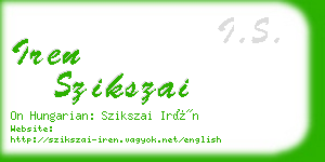 iren szikszai business card